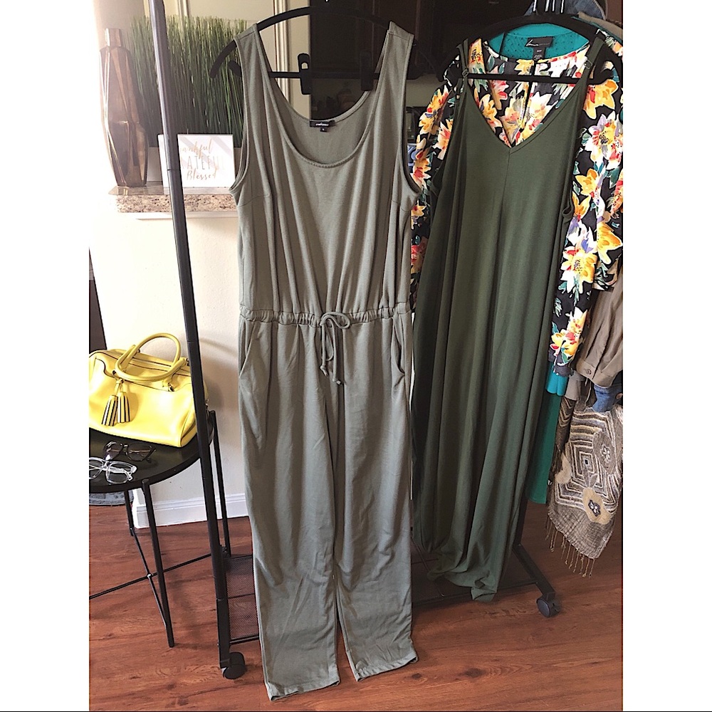 Ambiance Army Green Jumpsuit; Sz 1x